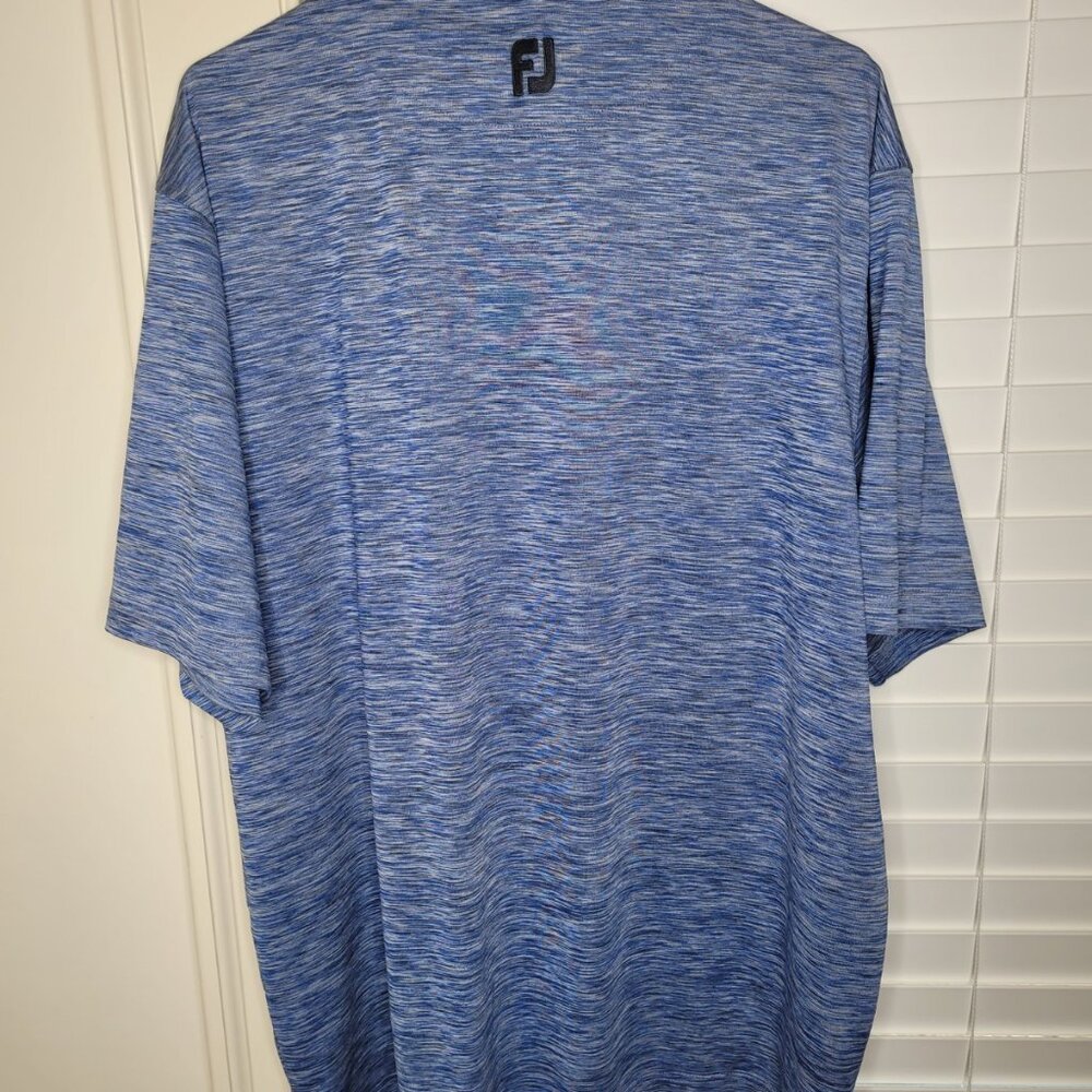 FootJoy FJ Golf Polo Mens XL Embroidered Logo Blue Stripe - Picture 4 of 5